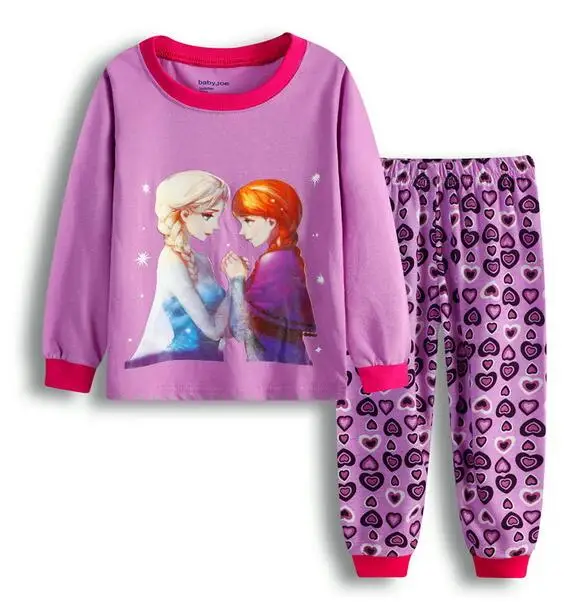 style 15 Хлопок Зима Анна Эльза комплект одежды для детей мультфильм Домашняя одежда пижамы спортивный костюм спортивные костюмы девочек детская одежда Chan238 - Цвет: style 15