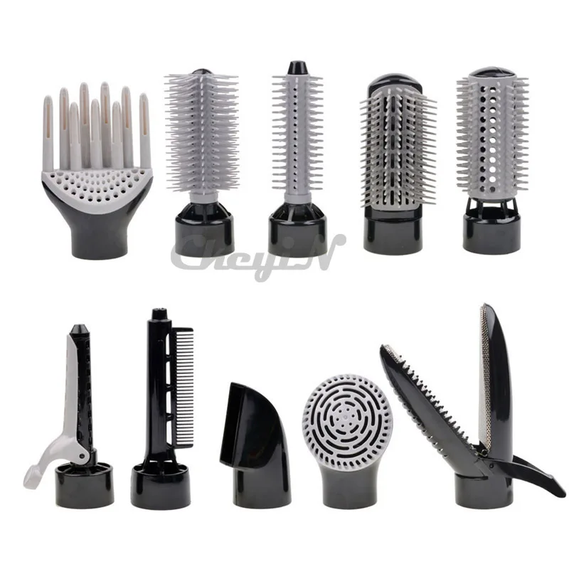 10-in-1 Multifunction Professional Electric Hair Dryer Curler Hairdryer Styler Styling Brush Comb Straightener Diffuser HS14X34 | Красота и