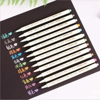 12 color highlighter pen black card paint liner for art marker design comic tools manga painting supplies student gifts