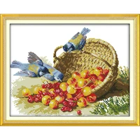 everlasting love christmas bird and fruit ecological cotton chinese cross stitch kits 11 ct and 14 ct new store sales promotion