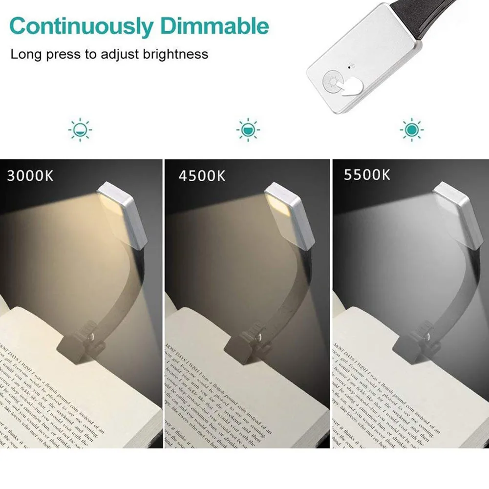 Новый мини USB LED лампа для чтения книга клип 3 цвета яркость 360 градусов