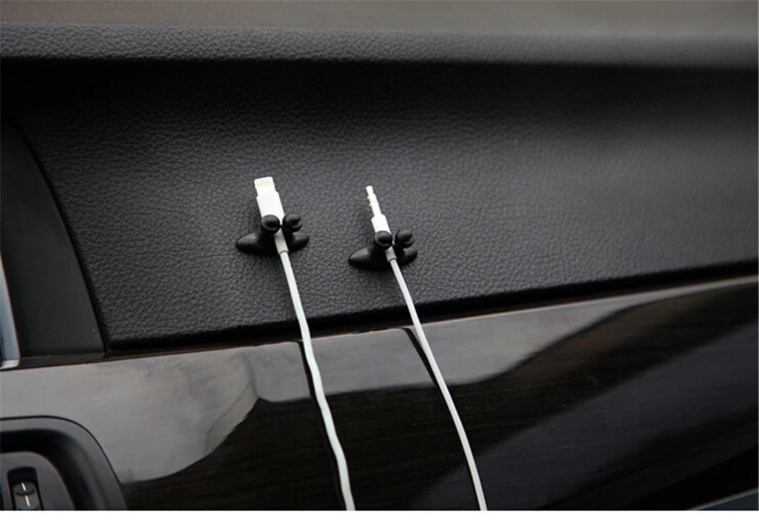Низкая акции Хорошее качество автомобиля клей для наушников USB Зарядное устройство линии Авто многоцелевой застежка клип автомобильные аксессуары