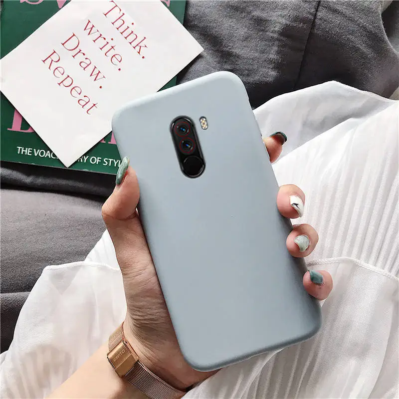 gray Матовый Силиконовый чехол для xiaomi mi pocophone f1, яркие цвета, мягкий ТПУ чехол-накладка, чехлы Fundas Coque для xiaomi poco F1 poko - Цвет: gray