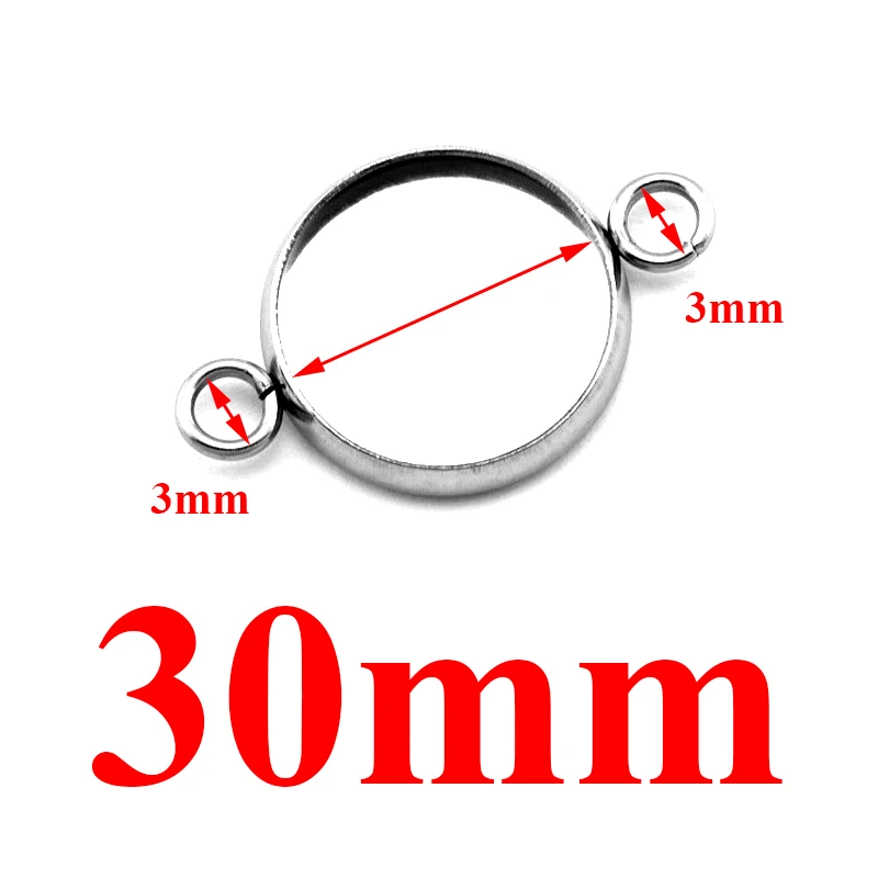 30mm 20 шт./лот 6/8/10/12/14/16/18/20/25/30 мм два отверстия висит Нержавеющая сталь камео кабошоны базовые для бижутерии, материал для рукоделия - Цвет: 30mm