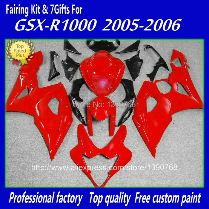 

ABS fairing kit for SUZUKI injection mold K5 GSXR1000 2005 2006 black red fairings set GSXR 1000 05 06 RR91 +7 gifts