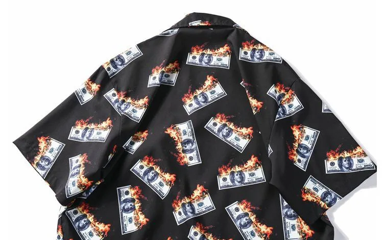 Мужская Уличная рубашка Money летняя уличная 2019|Повседневные рубашки| |