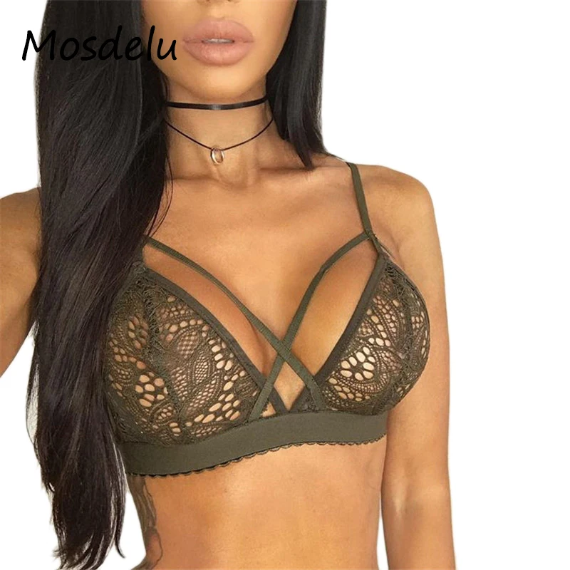 Mosdelu Strappy Bralette сексуальный пуш ап сетки Бюстгальтеры для женщин Для спинки