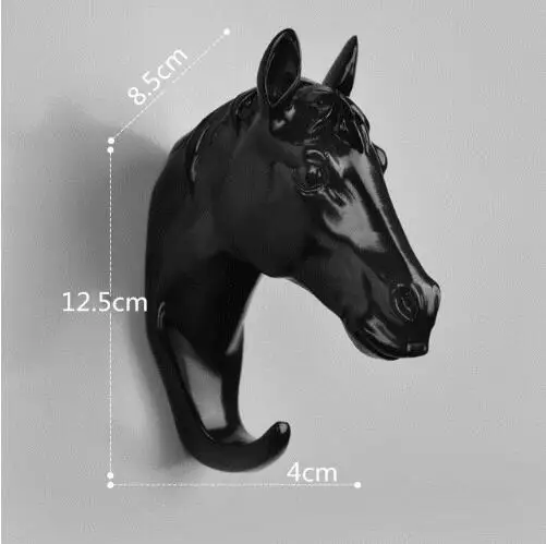 1PCS home decoration natural resin animal hook wall storage clothes hat key organizer giraffe elephant rhinoceros hook - Цвет: P