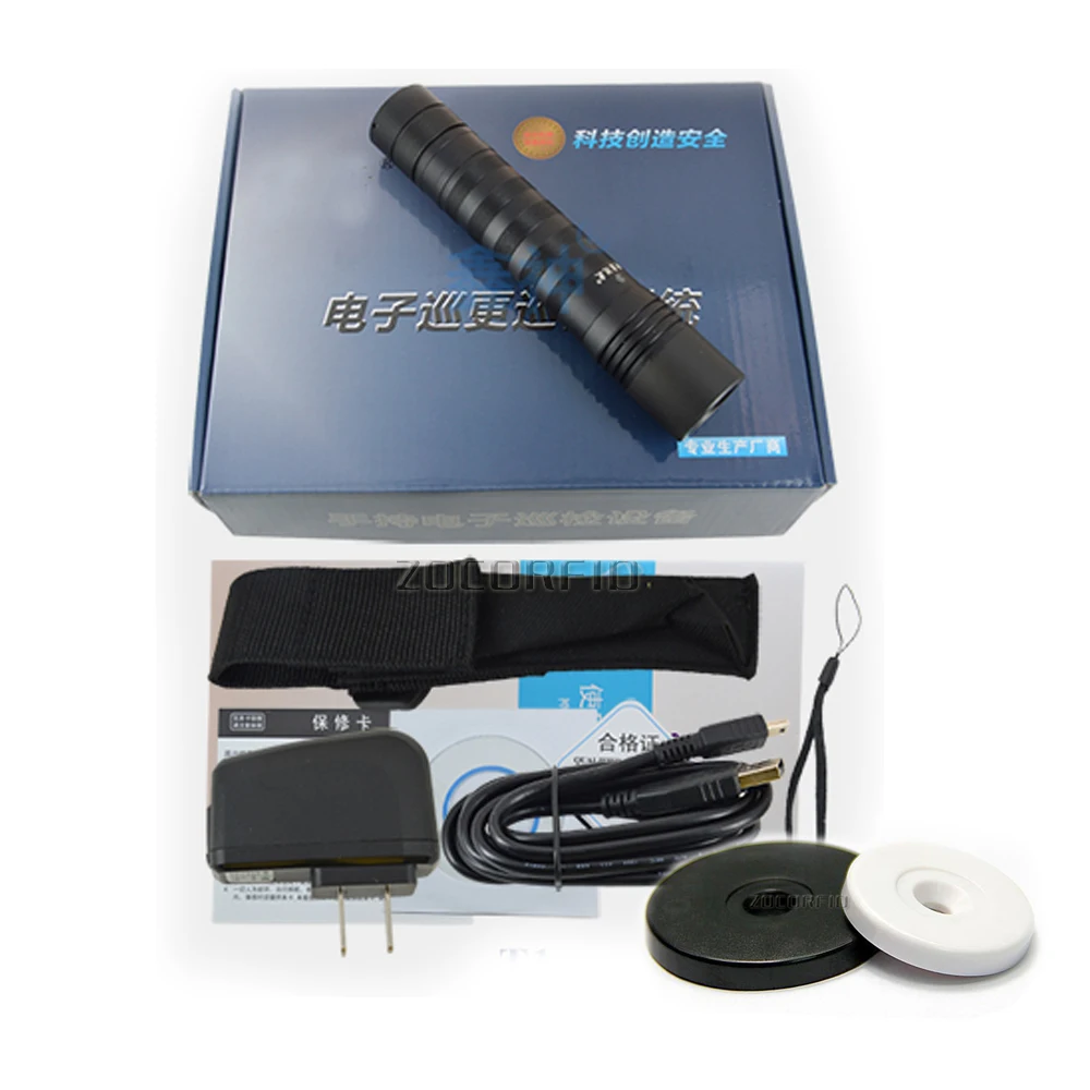 125KHZ Waterproof IP67 Rugger RFID Guard Tour Patrol System, Security Patrol Wandwith LED light+10 points