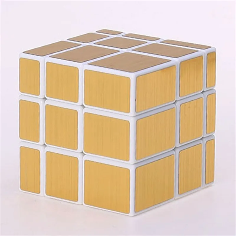 White Gold 3x3x3 проволочное зеркало для рисования неправильный магический куб, профессиональная с глянцевым покрытием головоломка на скорость магический куб для обучения мозгу, детские игрушки - Цвет: White Gold