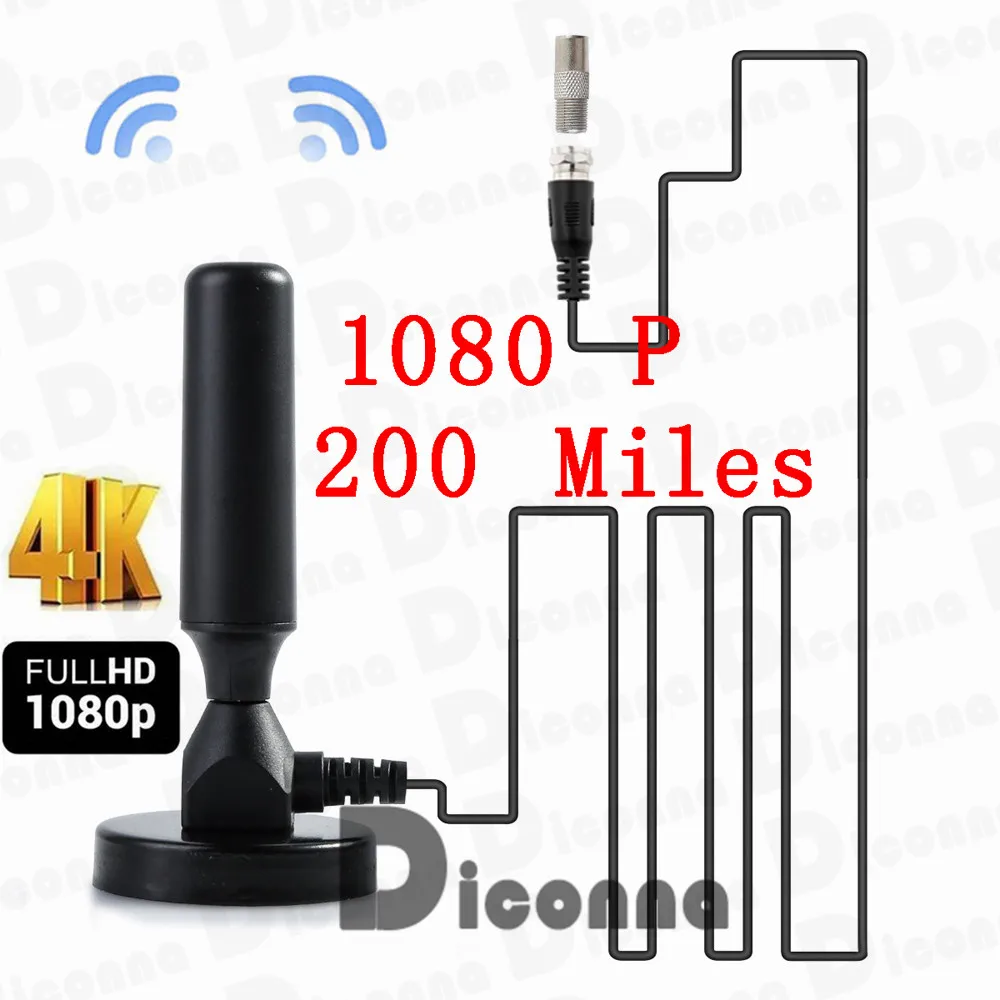 Горячая 200 миля 30dBi внутренняя усиление цифровой DVB-T DVB-T2 ТВ HDTV антенна