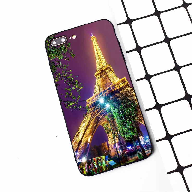 M122 Paris Eiffel Tower Black Silicone Case Cover For Apple iPhone 11 Pro XR XS Max X 8 7 6 6S Plus 5 5S 5G SE |