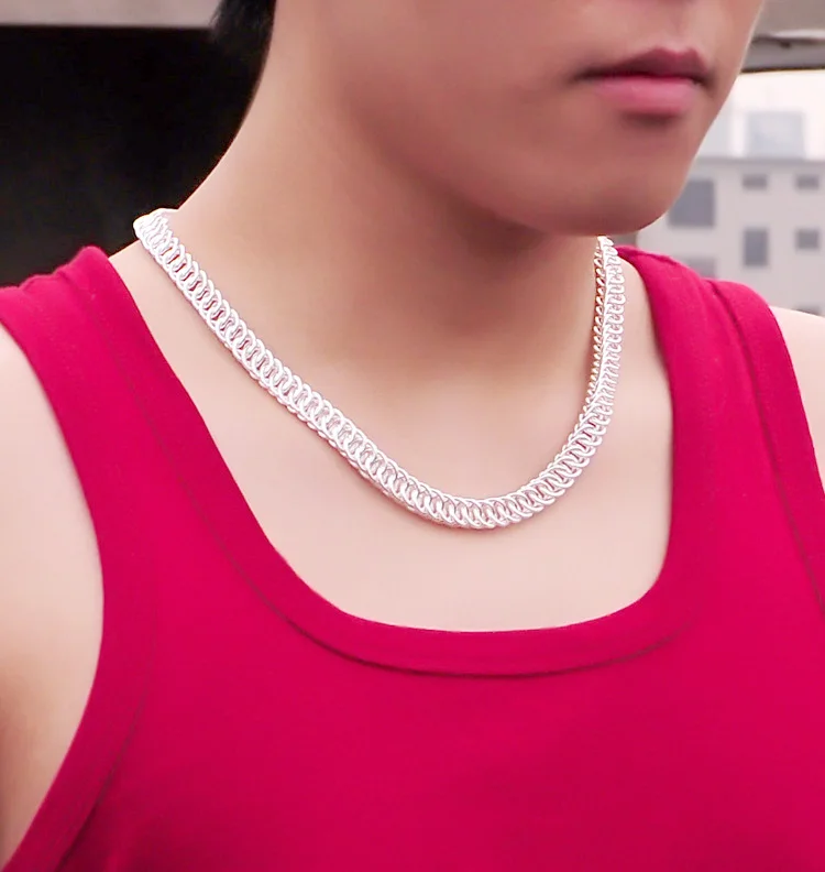 925 pure silver necklace bracelet sets for men keeled chain men's fashion jewelry cool clothes accessories. | Украшения и