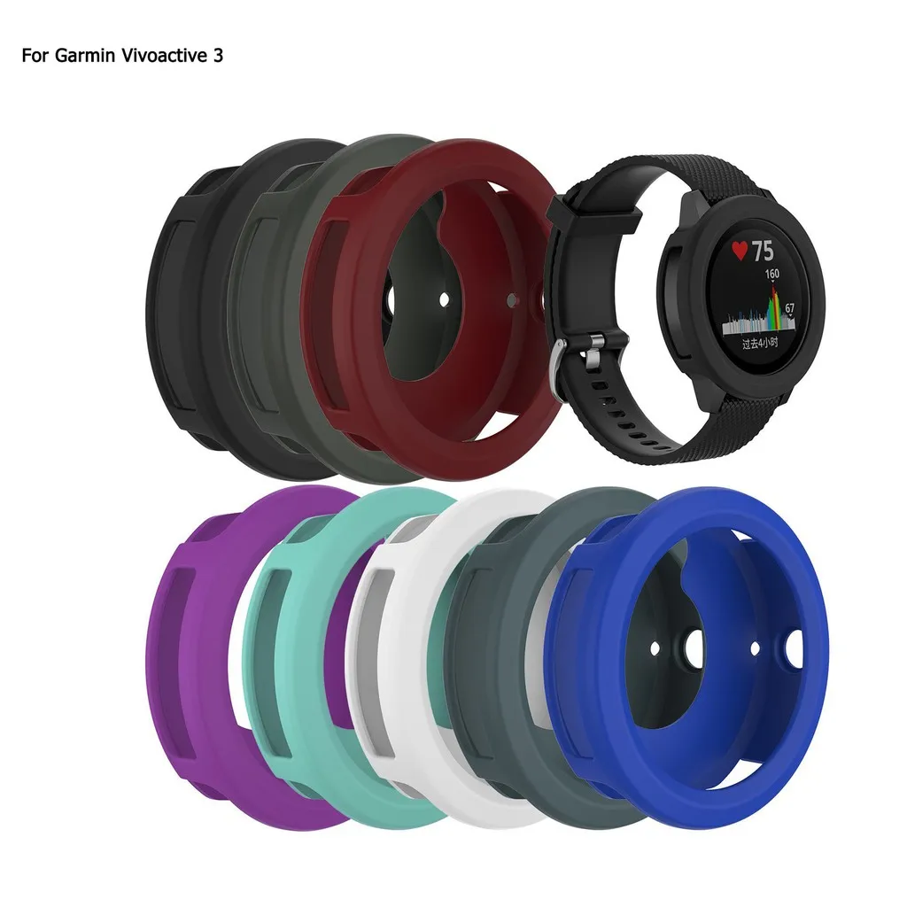 

New Soft Silicone Protector Case Cover for Garmin Vivoactive 3 Corlorful Replacement Protective case shell Watch Accessories