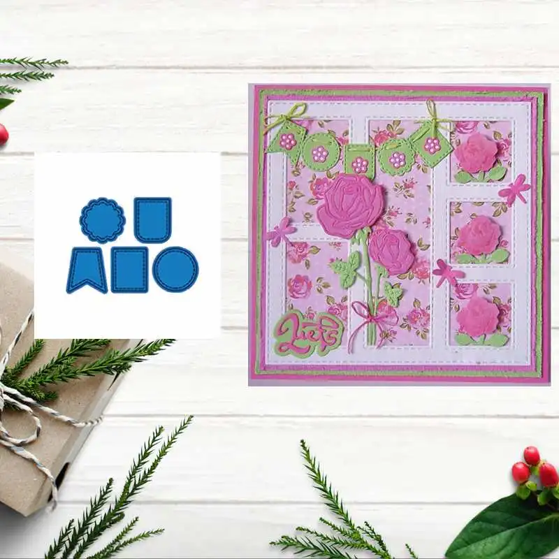 Геометрическая фигура круг квадратной резки Трафарет DIY карты Альбом делая