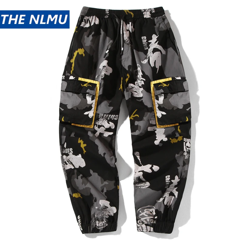 Мужские камуфляжные брюки-шаровары с эластичным поясом | Мужская одежда