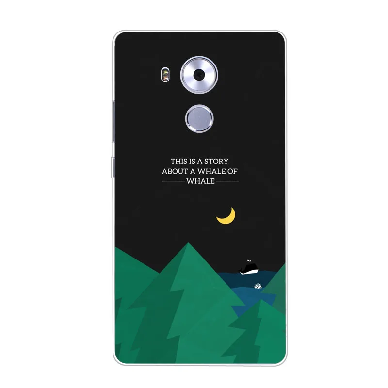 Чехол для huawei mate 8 мягкая задняя крышка из ТПУ с изображением пейзажа кремния