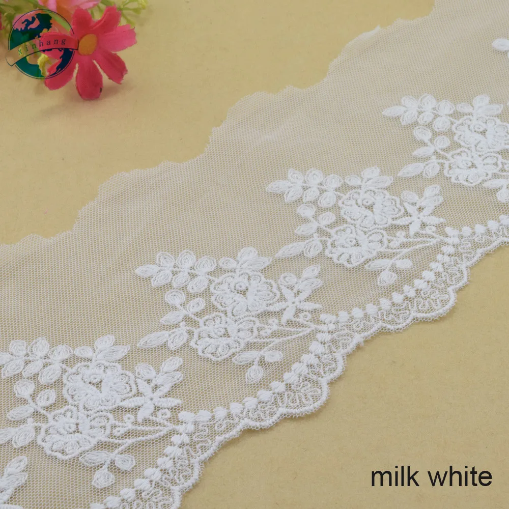 10 ярдов 10 см Белое кружево с хлопковой вышивкой французские белые кружева гипюр diy отделка основа вязание и шитье Аксессуары#3713