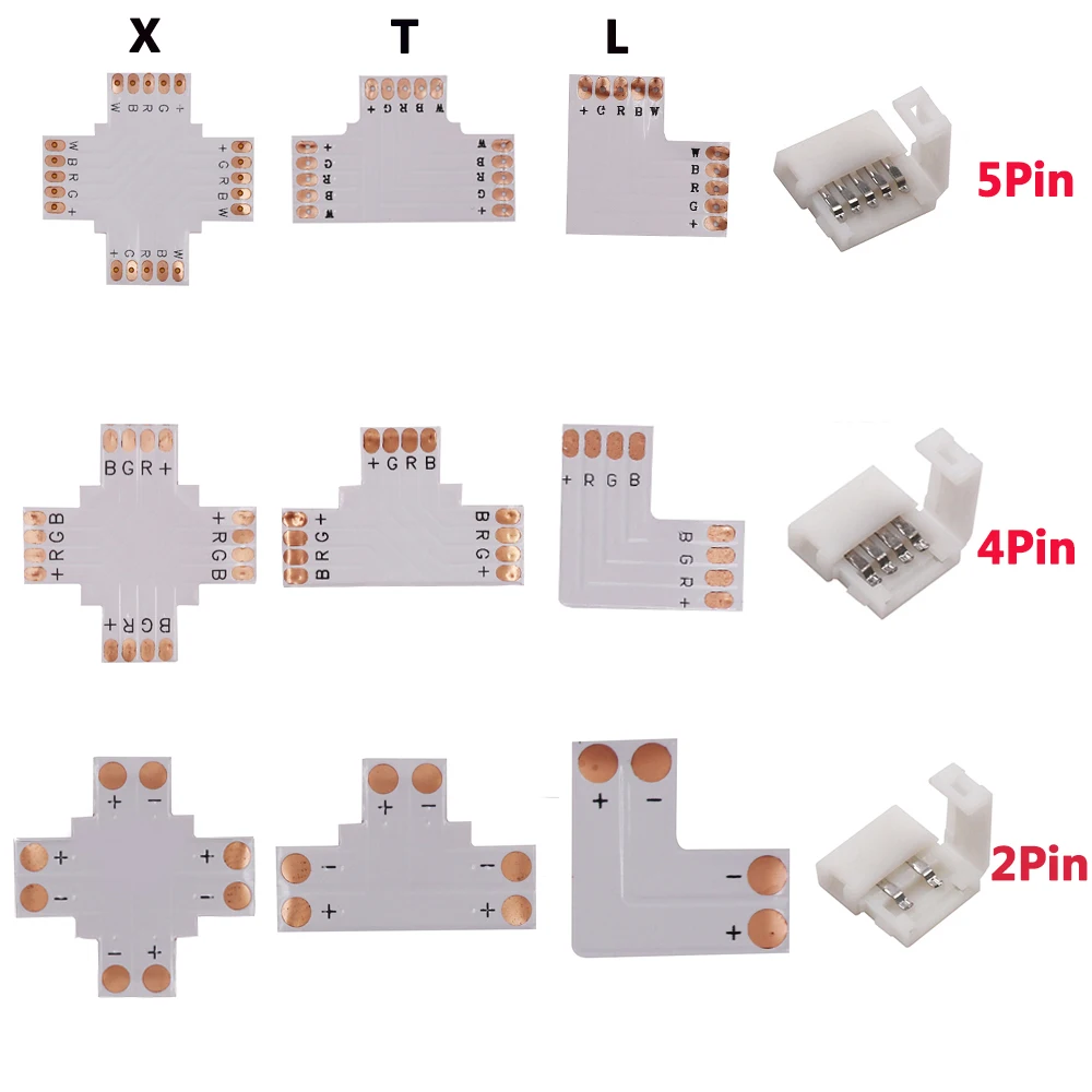 5 шт./лот pin RGBW разъем для 12 мм PCB 5050 RGBWW Светодиодная лента бесплатная