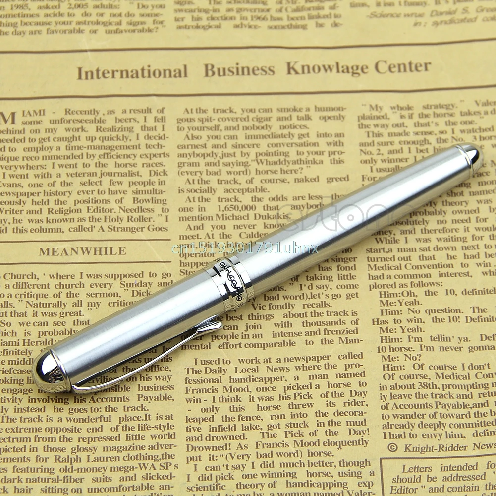 Горячая Jinhao X750 серебро Нержавеющая сталь Средний 18KGP перьевая ручка