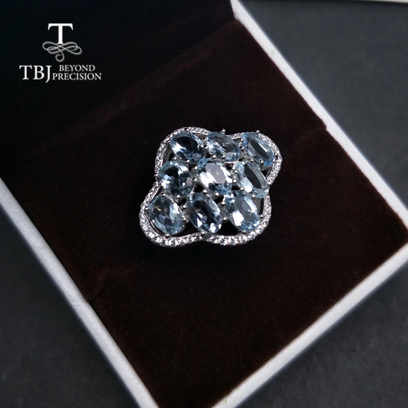 Женское кольцо из серебра 925 пробы TBJ благородное и классическое с натуральным