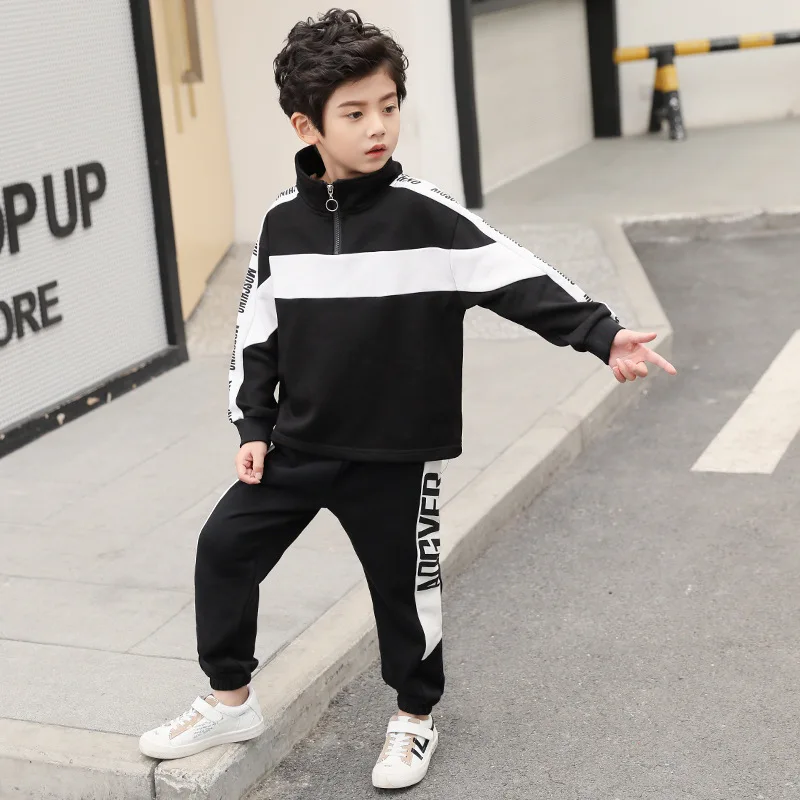 Детский спортивный костюм для мальчиков кофта с капюшоном и штаны на весну осень