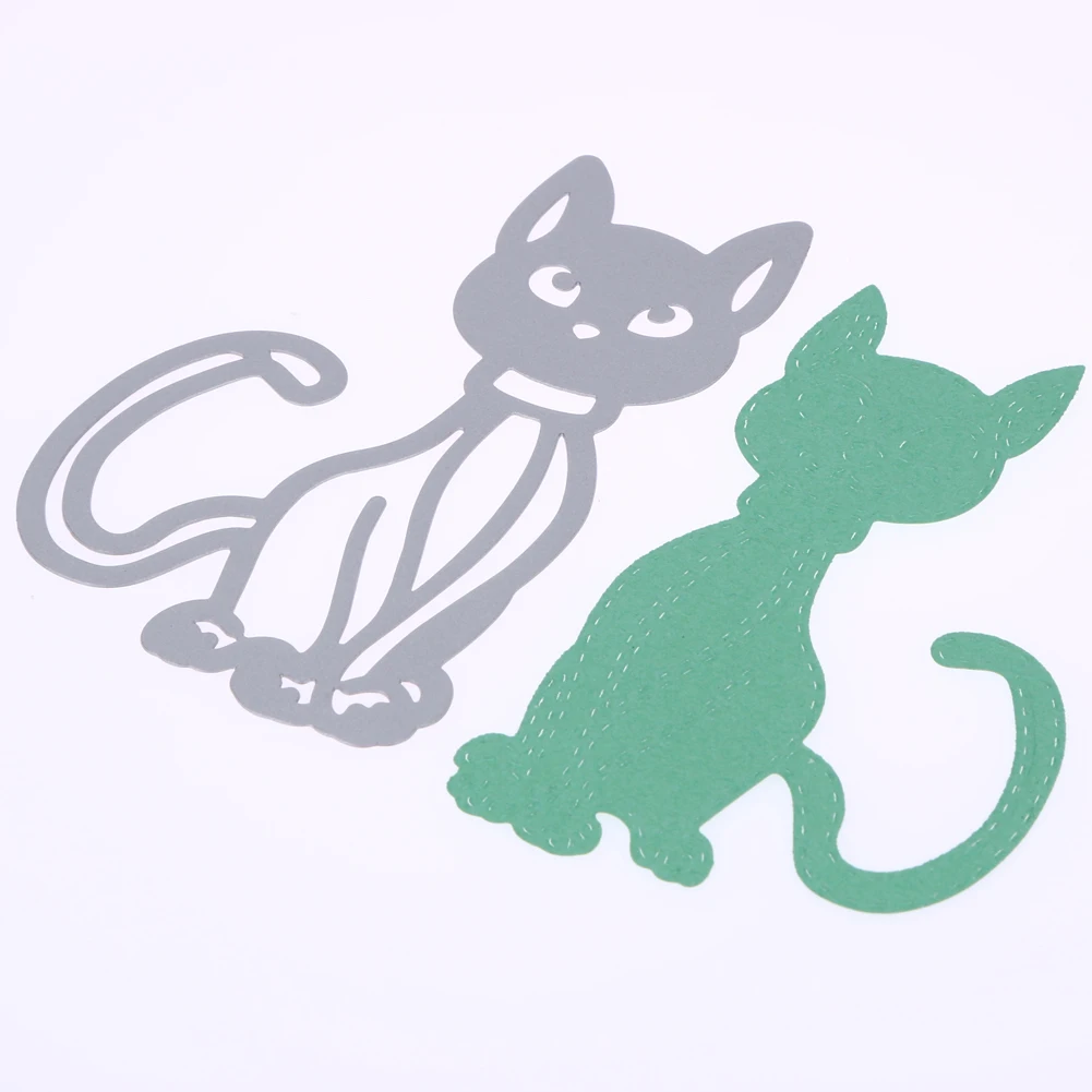 1 шт. Kitty Металлический Трафаретный вырубной штамп мультфильм мило кошка