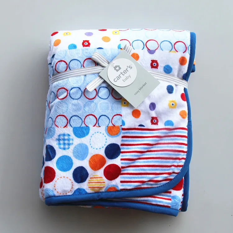 dot style 2 Модное детское одеяло carters в европейском стиле С Рисунком Слона и совы, покрывало с героями мультфильмов, голубое одеяло до колена, 15 стилей - Цвет: dot style 2