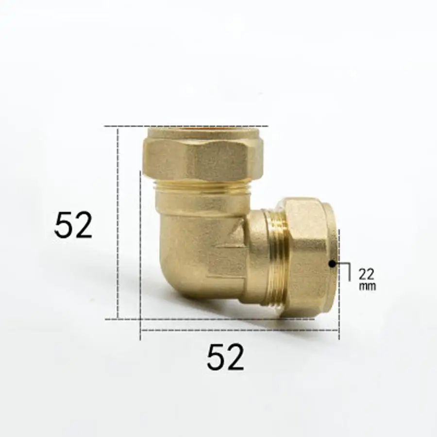 

Fit Tube OD 22mm Brass Compression Fitting Union Elbow Connector Water Gas Fuel