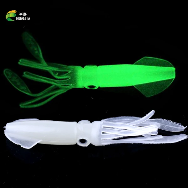 HENGJIA 10Pcs 10CM 8g Soft Fishing Lures Octopus Squid Luminous Noctilucence Bait Glow in the Dark | Спорт и развлечения