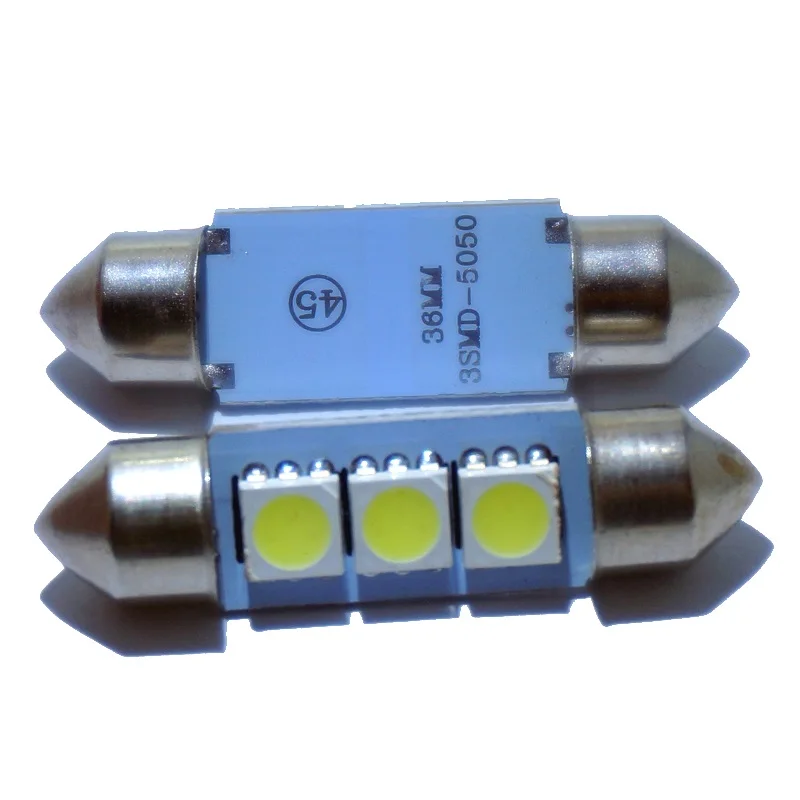Двухконцевая лампа 36 мм 39 41 3 SMD 5050 Светодиодная белая купольная гирлянда без