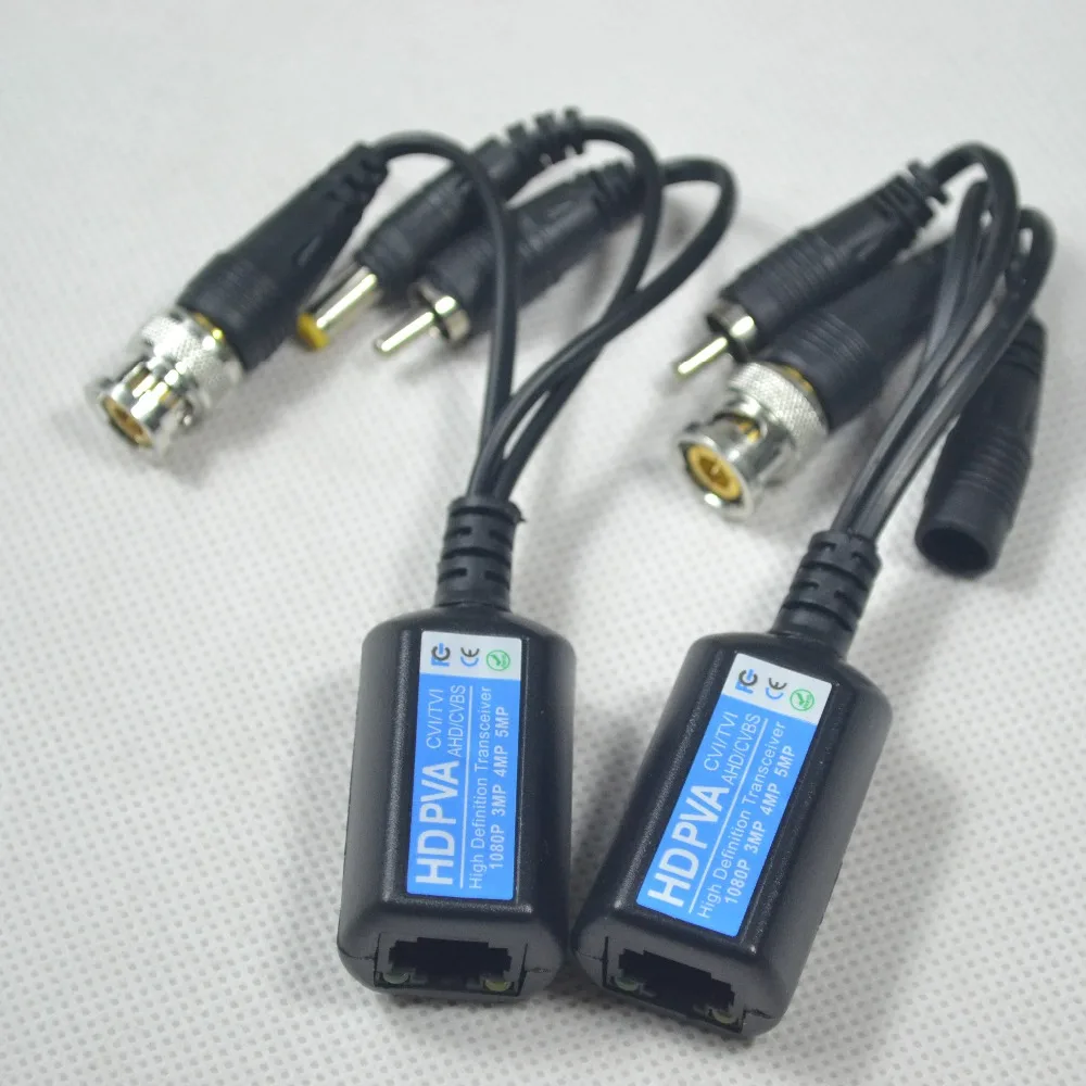 Dhl100pair PVA Power Аудио Видео balun RJ45 AHD CVI TVI CVBS 5MP 4MP 3MP 1080P 720P 960P HD пассивный трансивер для