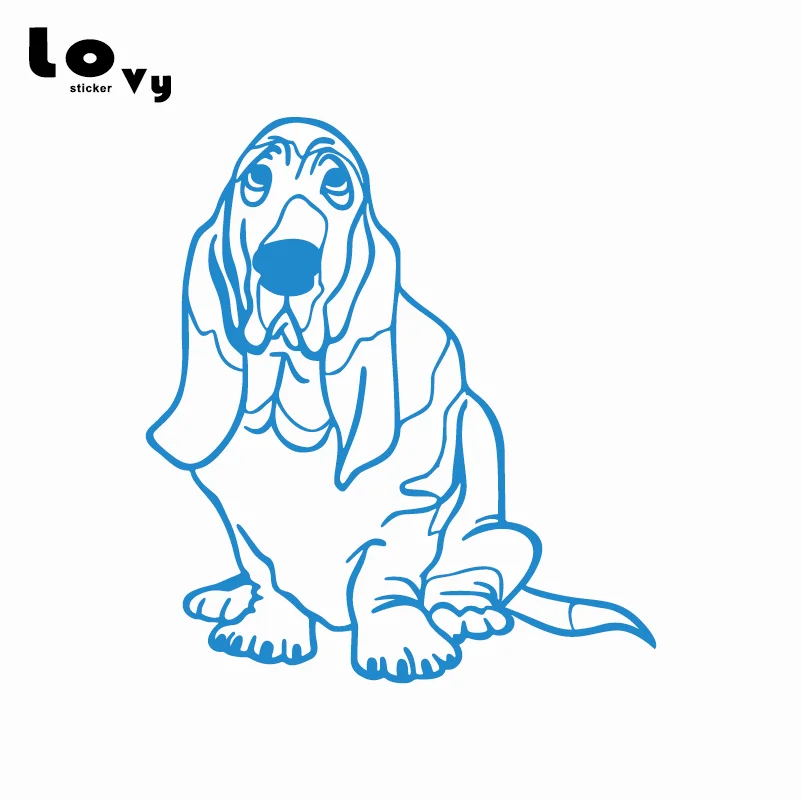 Виниловая забавная наклейка для автомобилей Basset Hound Dog мультяшная автомобиля с