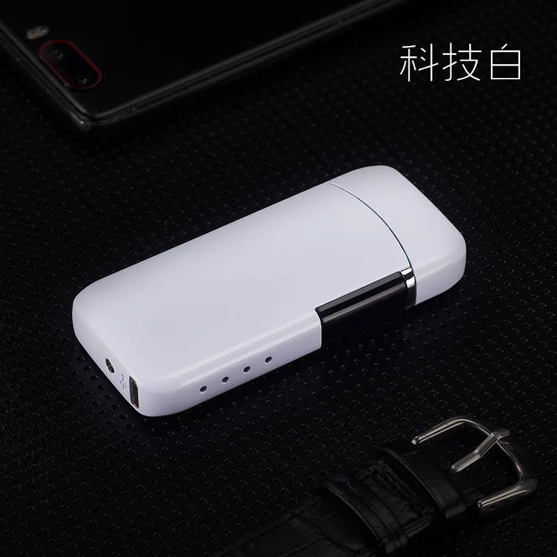 Сенсорный индукционный дисплей питания USB двойной дуги плазменная электронная импульсная Зажигалка металлические ветрозащитные гаджеты для мужчин зажигалки - Цвет: 1
