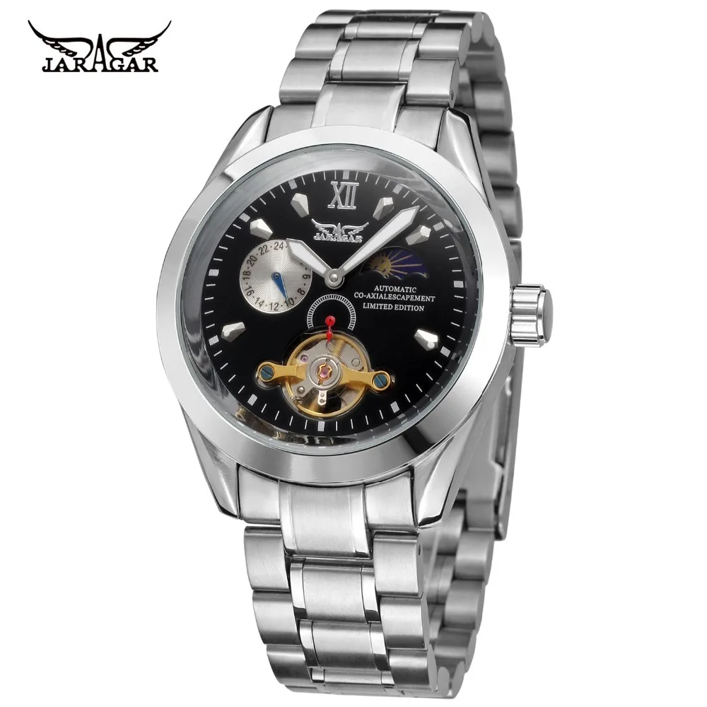 Jargar Мужские часы Новый стиль Модные Повседневные Tourbillon Нержавеющая сталь