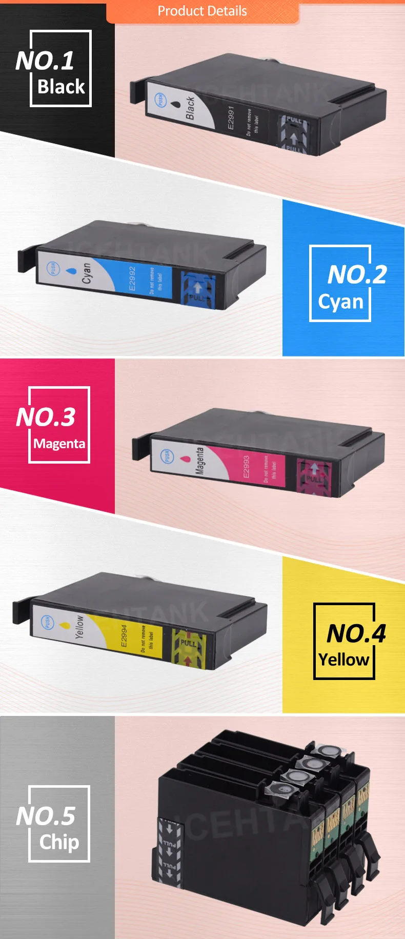 Icehtank совместимый для Epson T2991 T2996 29XL патрон чернил для принтера EPSON XP 335 235 245 247 345 432 332 245 247 442 435 принтер