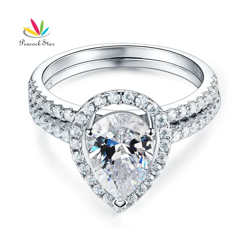 Женское кольцо из серебра 925 пробы с павлиньими звездами|engagement ring set|ring setengagement |