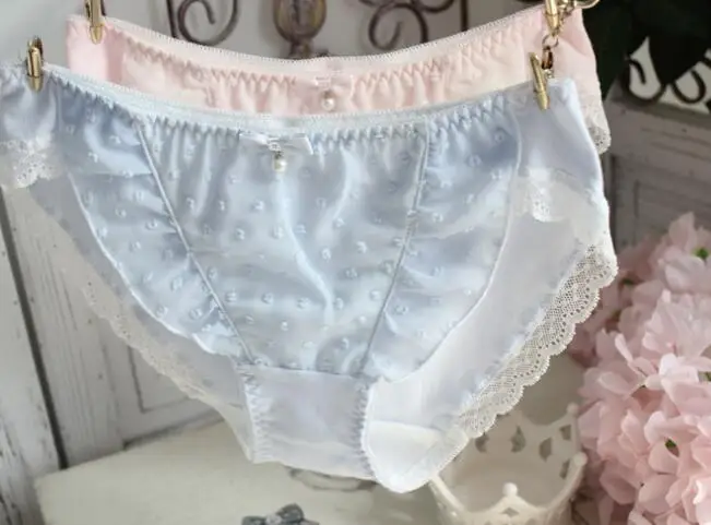 Настоящая фотография, Размеры M, L, XL, хлопковые шифоновые милые сексуальные трусики в стиле Лолиты, милые трусики принцессы, нижнее белье, трусики-стринги WP331