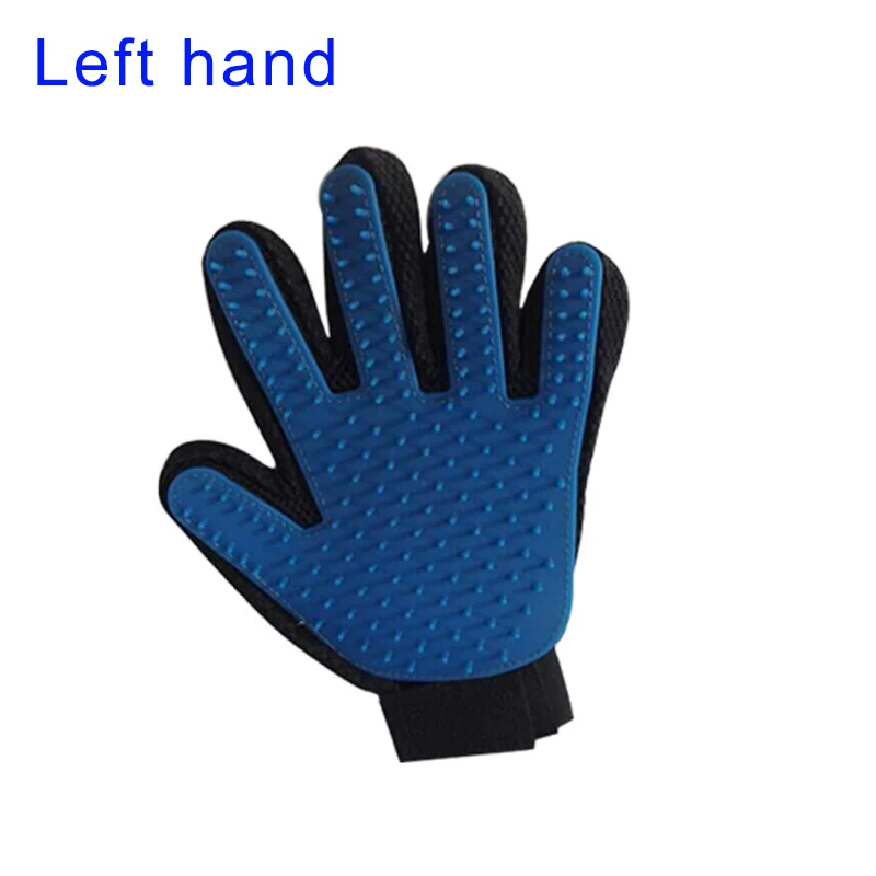 BLUE-Left Hand 30/распродажа! Щетка для волос для домашних животных, перчатка для чистки домашних животных, массажная расческа для ухода за шерстью, для чистки пальцев, для домашних животных, кошек, щетка для волос, перчатка для животных - Цвет: BLUE-Left Hand