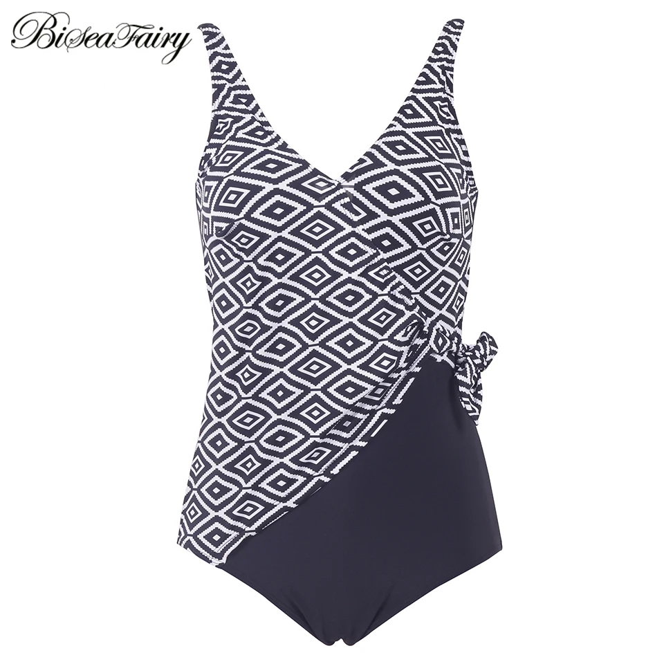 Женский слитный купальник Biseafairy винтажный купальный костюм большого размера с