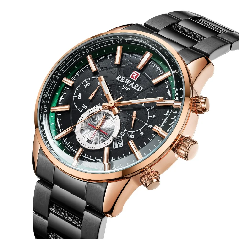 

REWARD Luxury Brand Men Watch Chronograph Sports Waterproof Men's Watch Clock Luminous Stop Watch Men Date relogio masculino