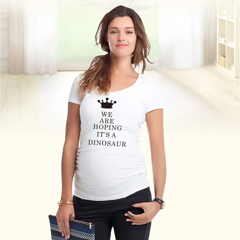2017 Симпатичные Печать Одежда для беременных 100% хлопок футболки с длинными