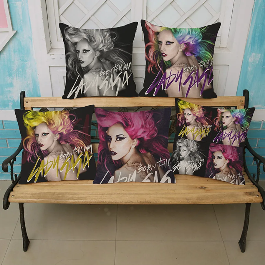 Подушка для подушки Lady Gaga Цветная декоративная подушка дивана и кресла 45x45 см|throw