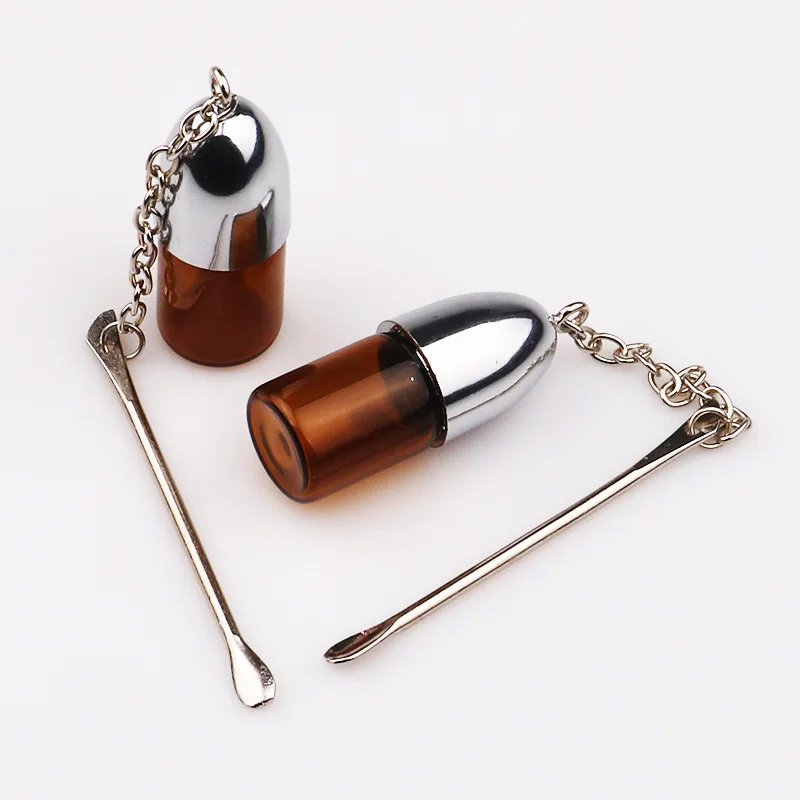 24 шт./лот диспенсер для стеклянных таблеток трубка с металлической ложкой