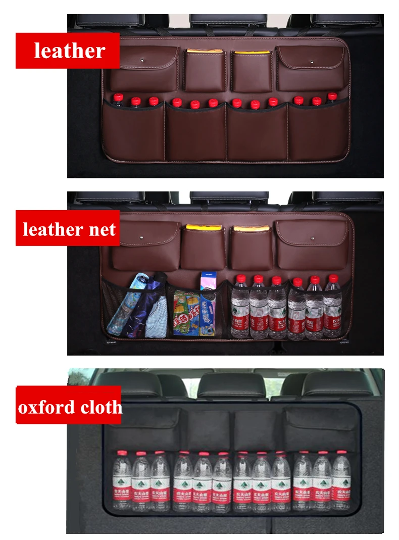 

2020 New PU leather Car Rear Seat Back Storage Bag Multi-use Car Trunk Organizer Auto Stowing Tidying Auto Interior Accessories