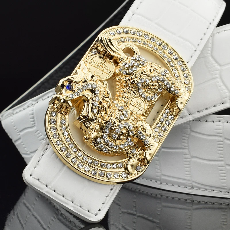 Kirin belt men off white Waistband fashion golden Waistband genuine leather luxury brand high quality ceinture homme waist belt