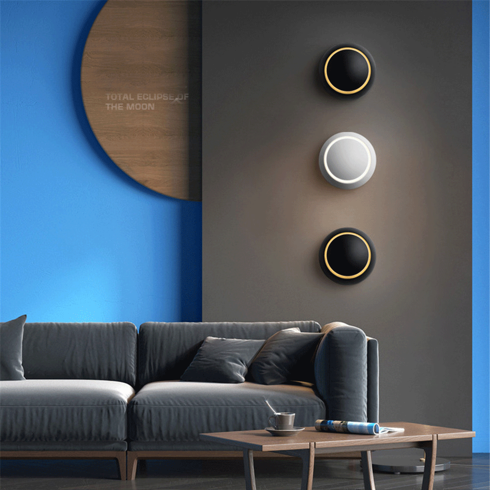 LED360 градусов вращающийся круглый полумесяц настенный светильник простые креативные прикроватные спальня гостиная лестница прохода бра AC90V-260V