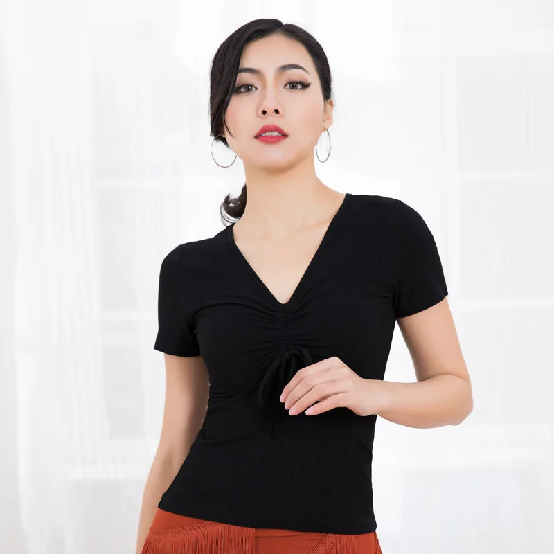 Женский топ для латинских танцев с треугольным вырезом бальных ча сальсы Танго