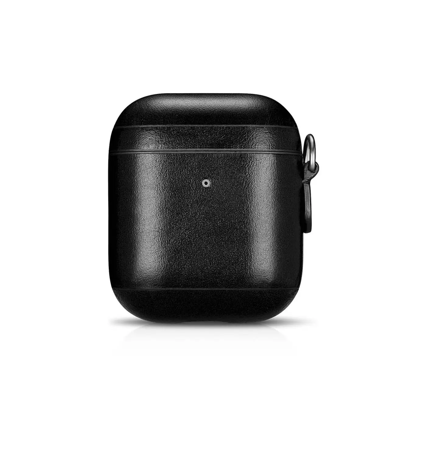 Черный Geniune кожаный чехол для Airpods чехол s Для Air Pods Earpods защитный чехол для наушников с ремешком для iphone - Цвет: Черный
