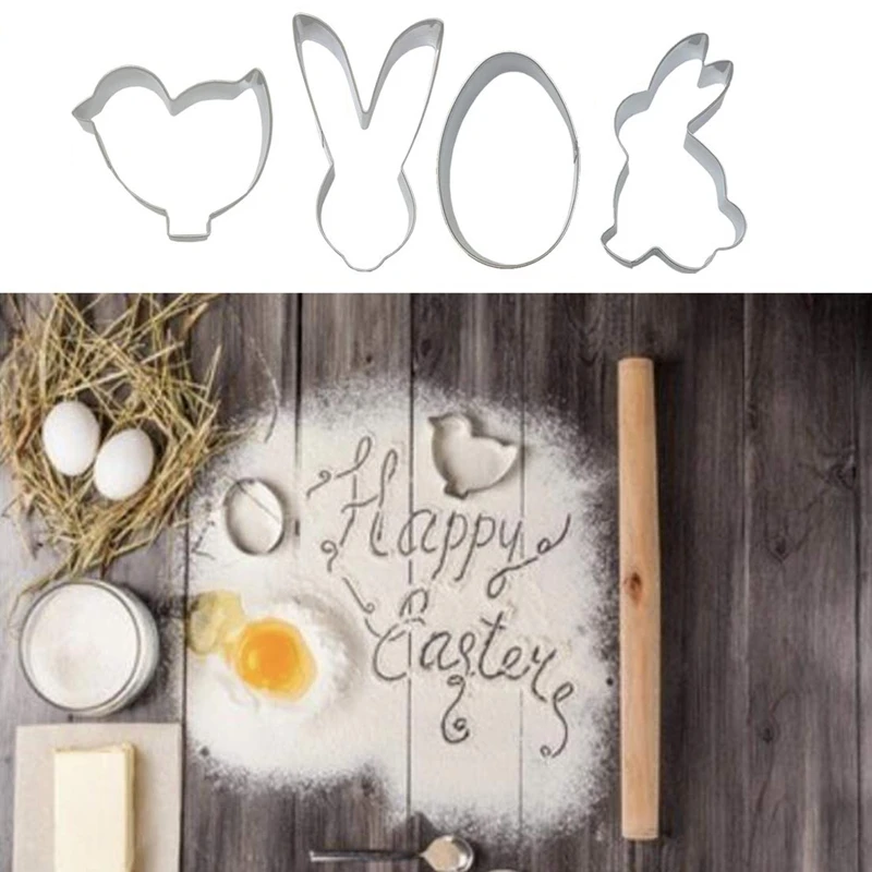 Пасхальные формочки для печенья 4 шт. антипригарные мини печенье из нержавеющей